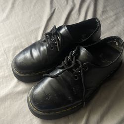 Dr Martens Smooth Leather Platform Shoes