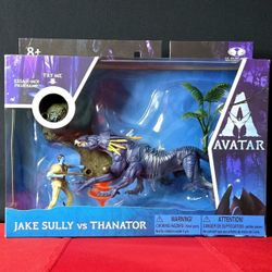 🍃McFarlane. Avatar 1 World of Pandora Jake Sully vs. Thanator Medium Deluxe Action Figure set 