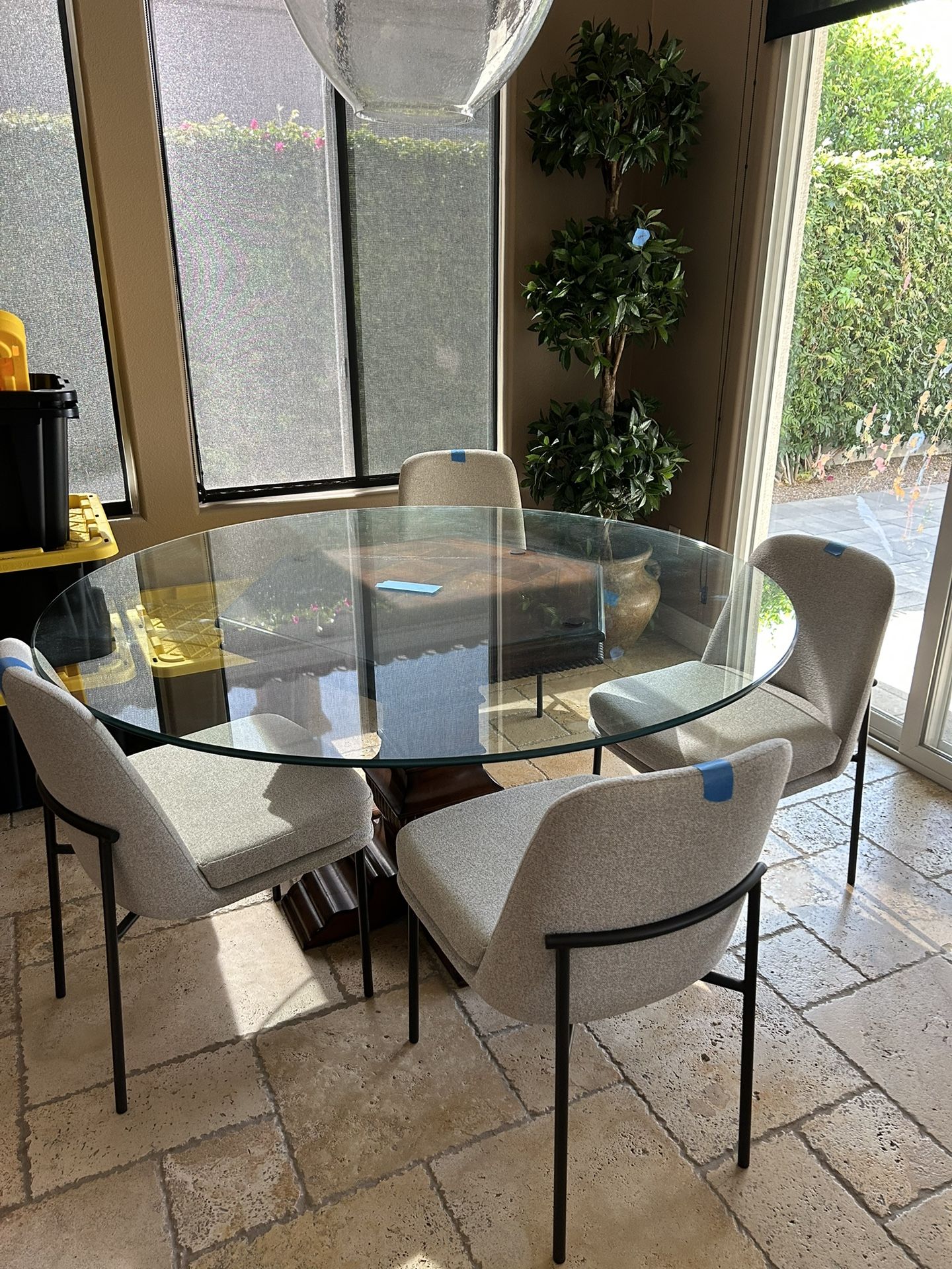 Dining Table With Four Fabric Chairs