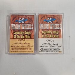 50 Classics Wagon Wheels Legendary Songs of the Old West Cassette Tapes Set of 2