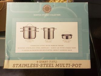 Martha Stewart - 8qt Multi Pot Steamer, Pasta Cooker- stainless steel Martha Stewart - 8qt Multi Pot Steamer, Pasta Cooker- stainless steel