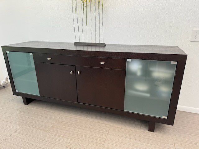 Wood And Glass Sideboard