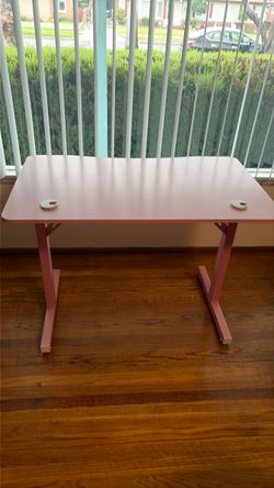 Pink Gaming Desk with Cable Management