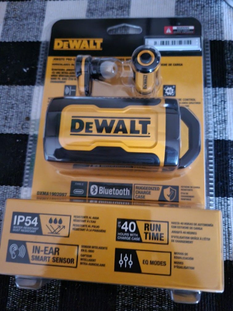 NEW DeWALT Jobsite Pro-X Wireless Earbuds - Rugged & Waterproof