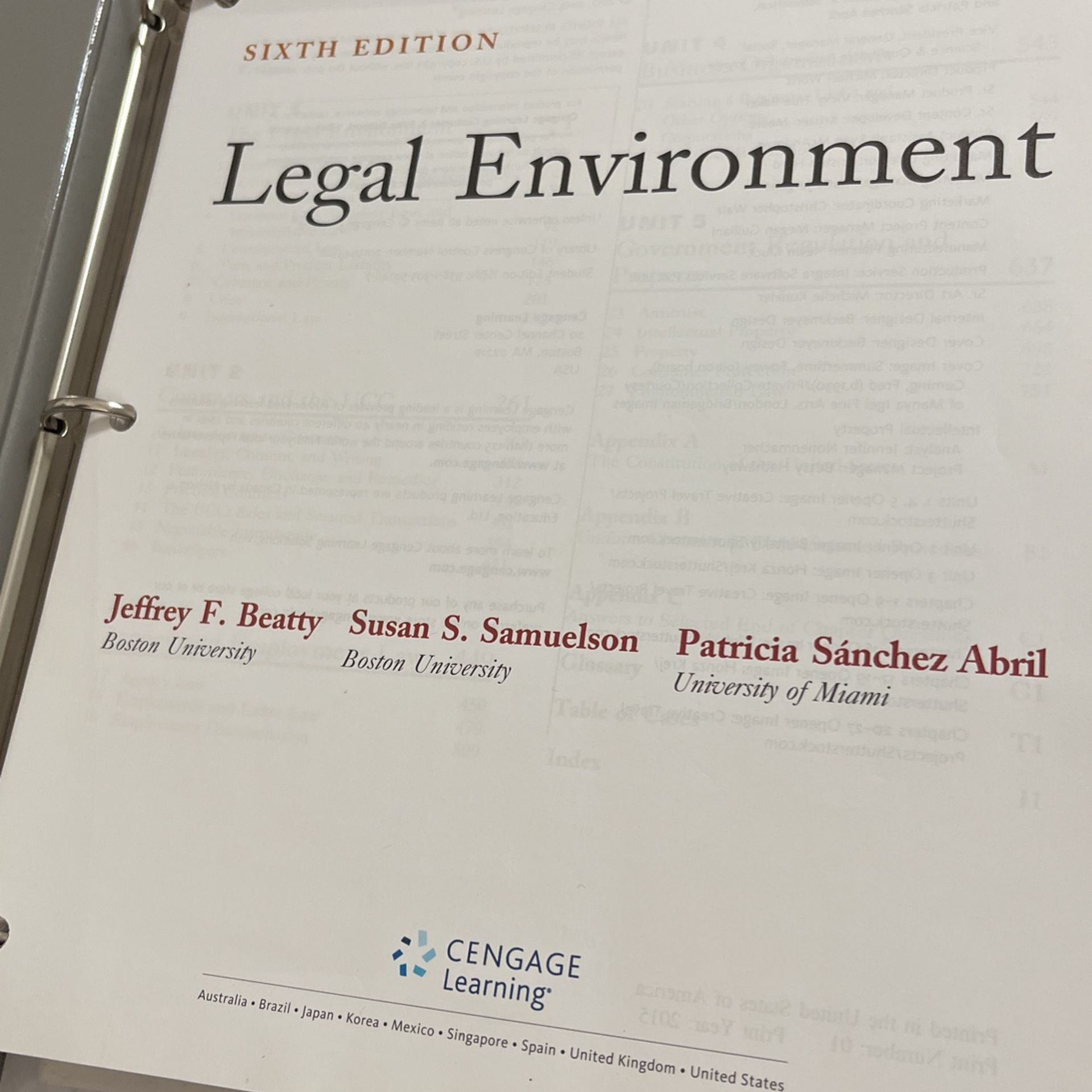 Legal environments 16th edition