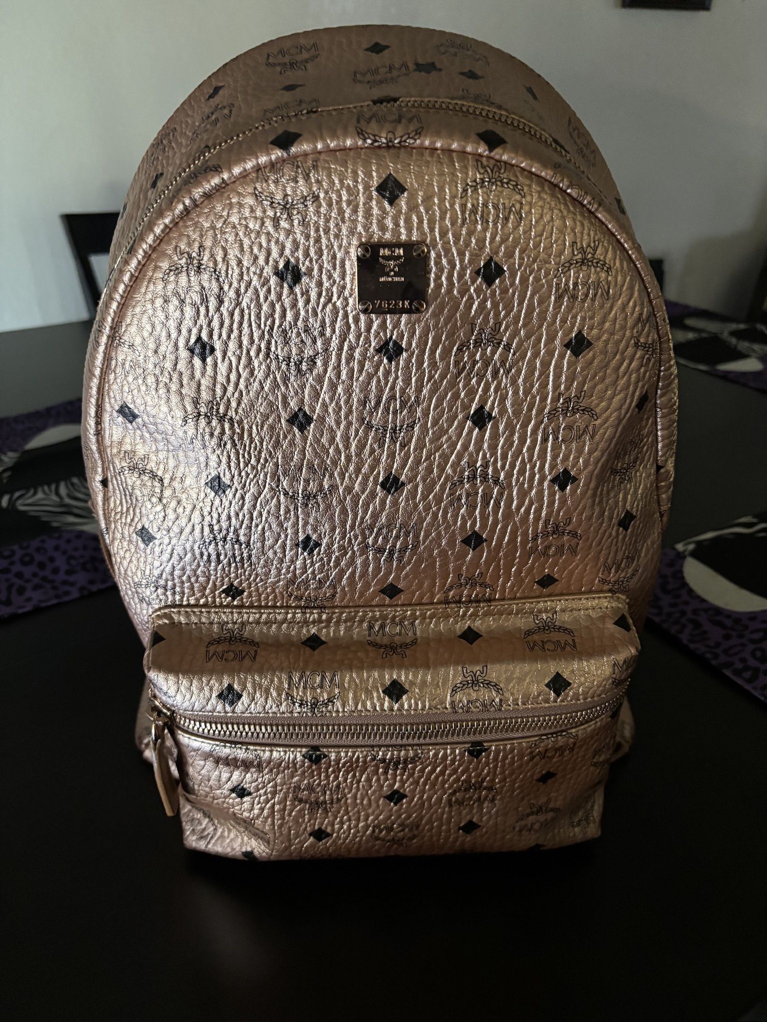 MCM rose gold backpack