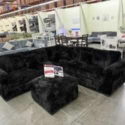 New Black Sectional 