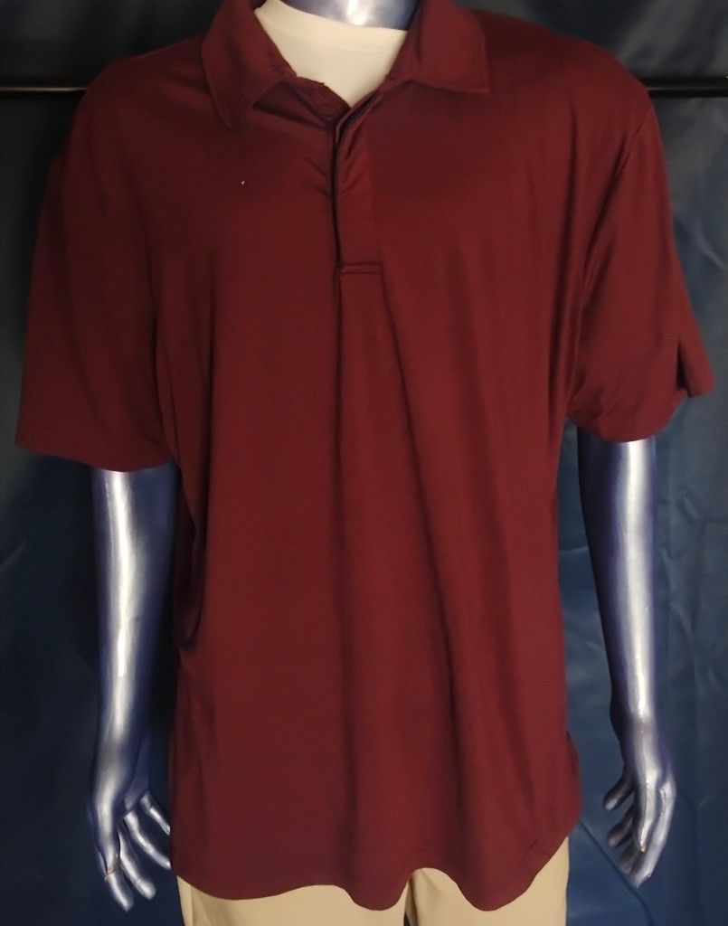01.ALGO Golf Polo Shirt Men XL Maroon Stretch Performance Casual Fit
