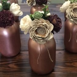 Wood Flowers Centerpieces 