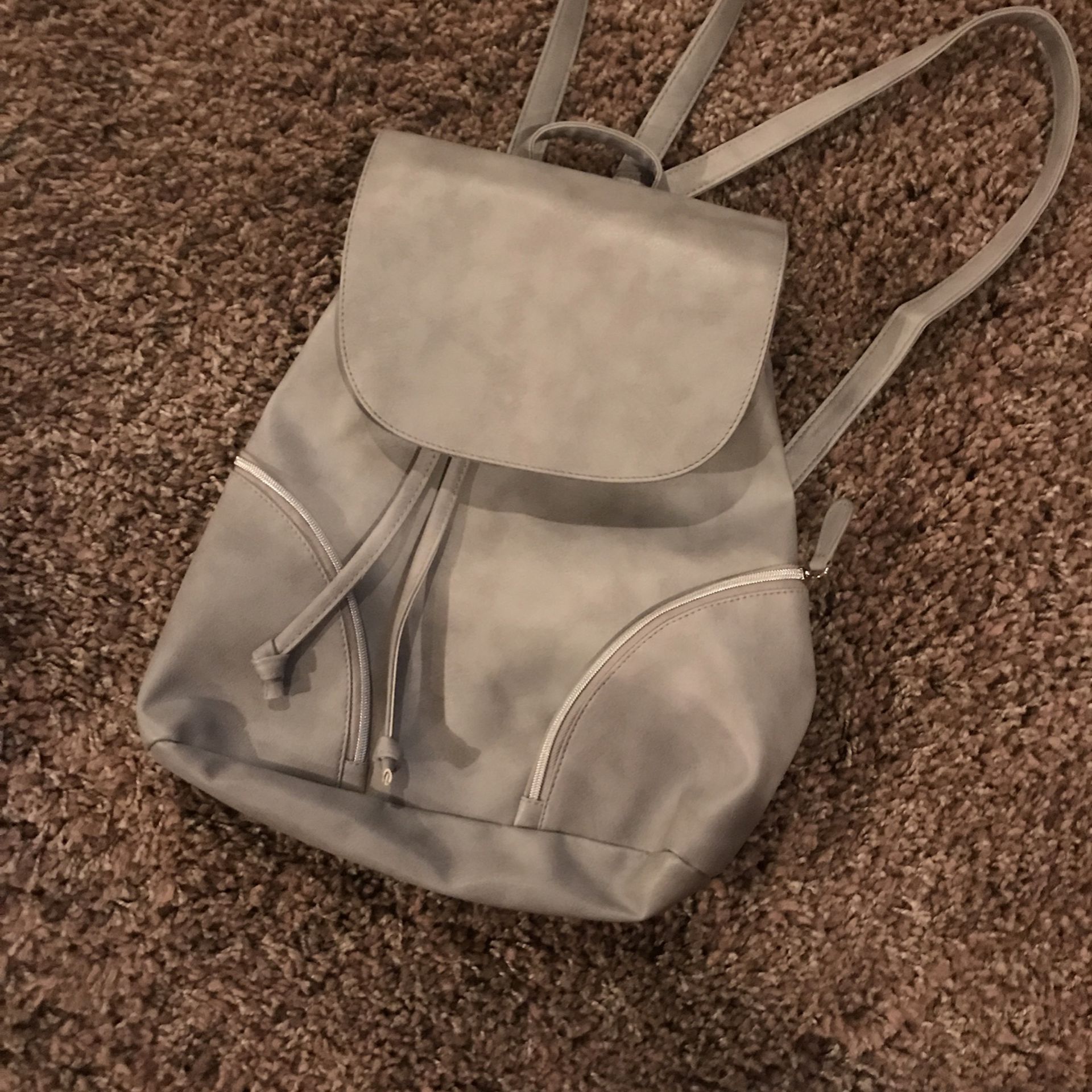 Light Gray Soft Faux Leather Bag/Backpack