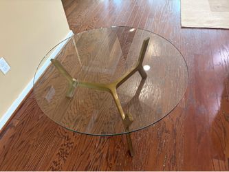 Crate and Barrel round coffee table