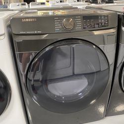 Samsung Black Stainless Steel 7.5 Cu. Ft. Smart Electric Dryer With Steam Sanitize 