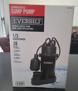 Everbilt Submersible sump pump- 1/3 hp