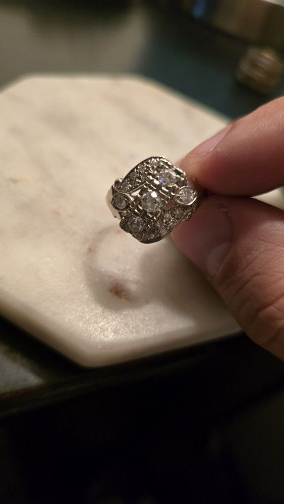 14K White Gold Diamond Ring