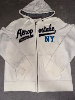 Aéropostale NY Zip-Up Hoodie White