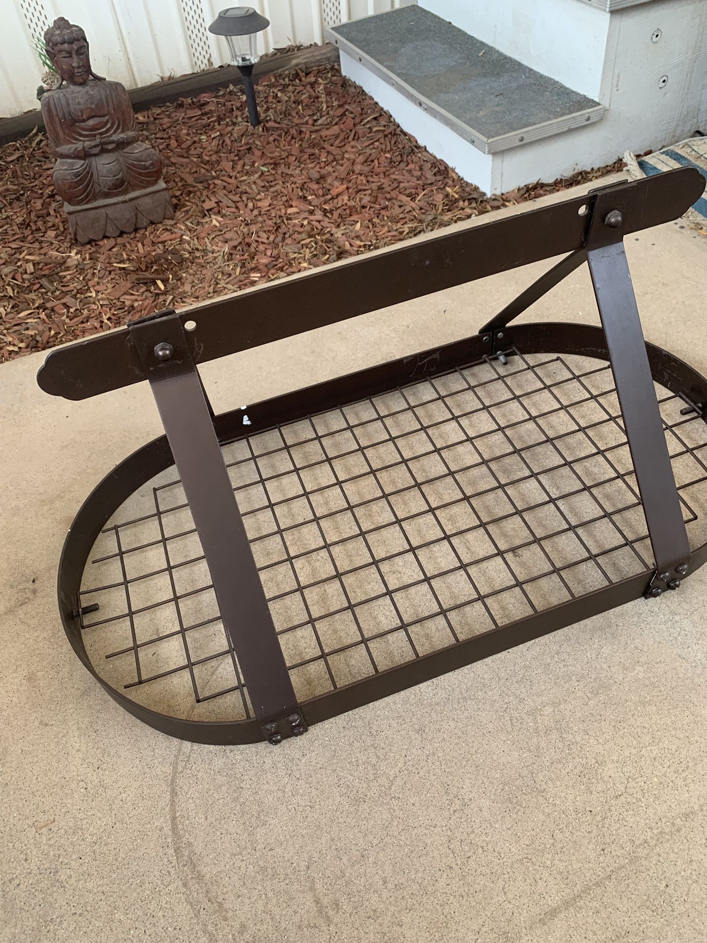 Kitchen Oval Ceiling Iron Pot Rack with hooks