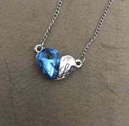 White gold plated swarovski elements heart necklace