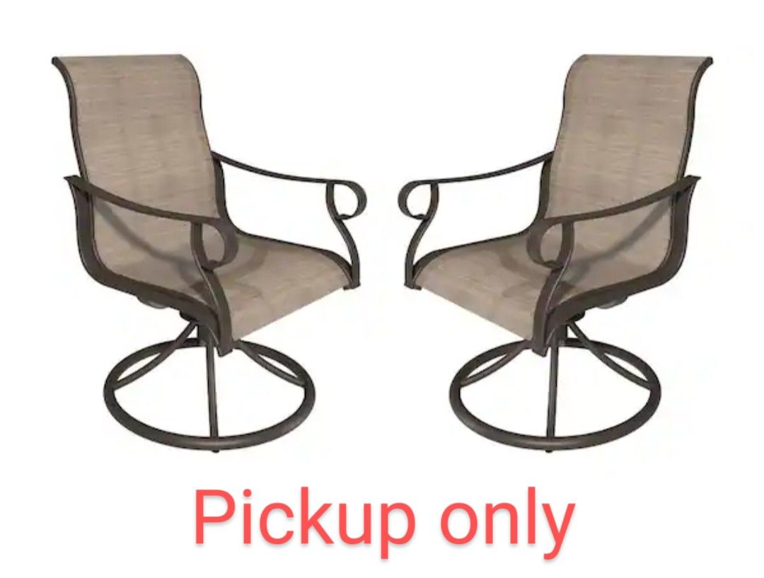 Elegant Sturdy Weather Rust Resistant 2 Outdoors Dining Chairs In Bronze