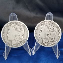 1900-O/1901-O MORGAN SILVER DOLLARS 