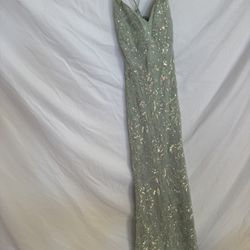 Windsor sea foam green and gold sequin dress