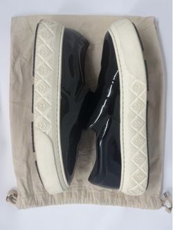 Size 8.5 Women Tory Burch patent leather Slip On BKACK LADYBUG Sneakers