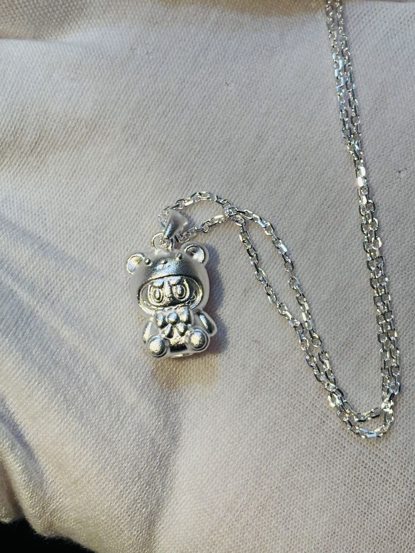 Labubu pendant with necklace 925 Silver