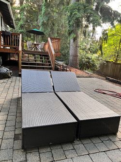 Set of 2 All-Weather BroyerK Outdoor Chaise Lounges
