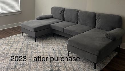 Gray 106 inch U shaped Modern Sectional Sofa