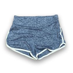 SHEIN Blue Heathered Athletic Shorts with White Trim Women's M