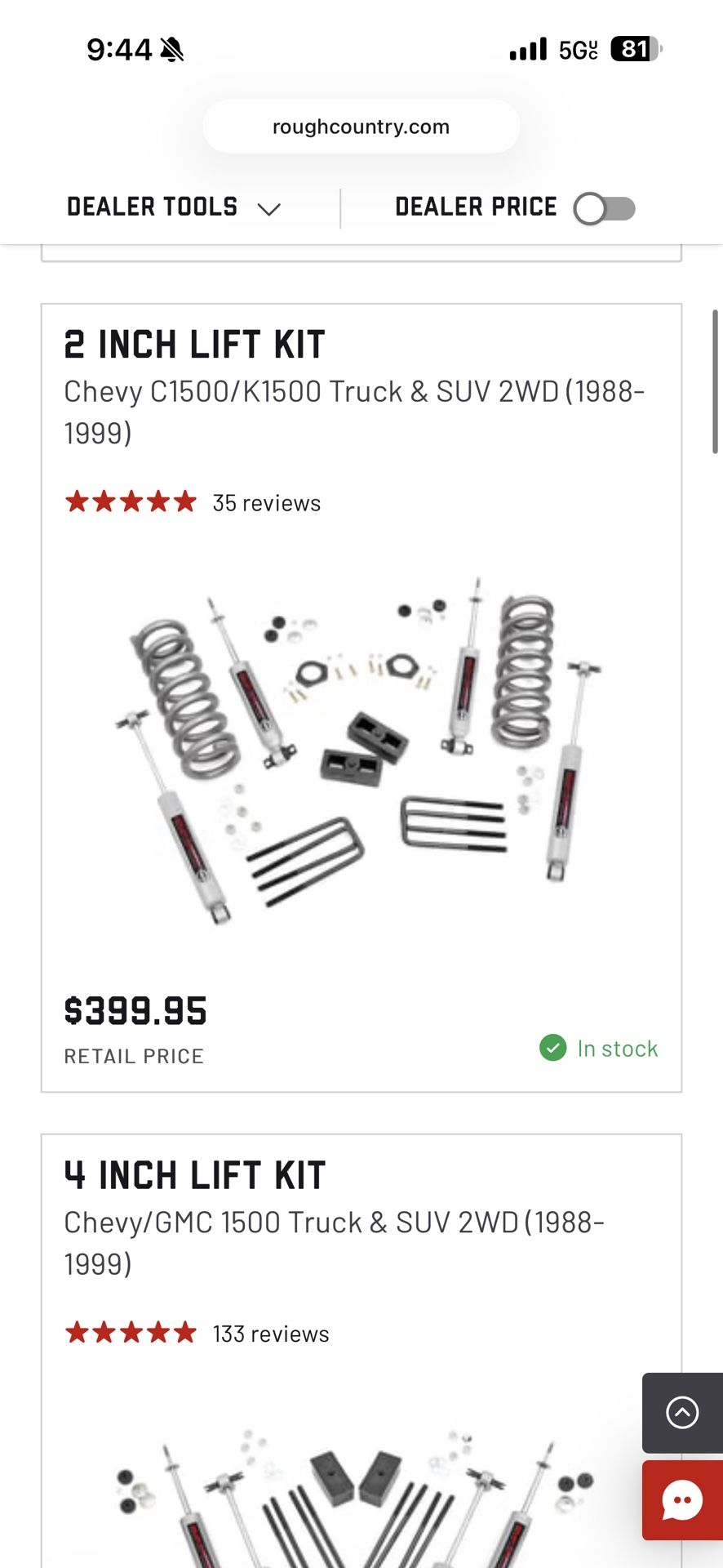 Drop shipping Rough Country Lift Kits
