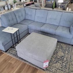 New Denim Blue Or Gray Sectional Sofa Couch *Ottoman Sold Separately* 