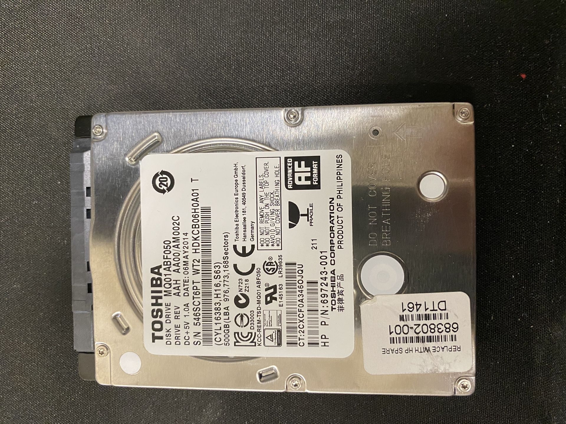 HDD Toshiba 500GB 2.5 for laptop and console