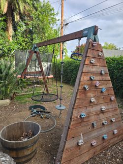 Swingset (climbing wall and circle swing not included)