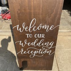 Wedding Welcome Sign – Rustic Wood