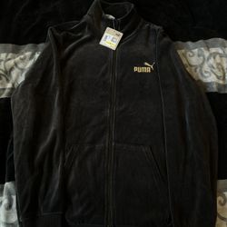 Puma Black Minimal Gold Suede Jacket 