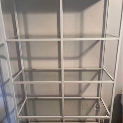 IKEA VITTSJÖ Shelving Unit – White / Glass