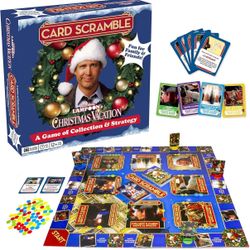 AQUARIUS Christmas Vacation Card Scramble Board Game- Fun Family Party Game for Kids, Teens & Adults