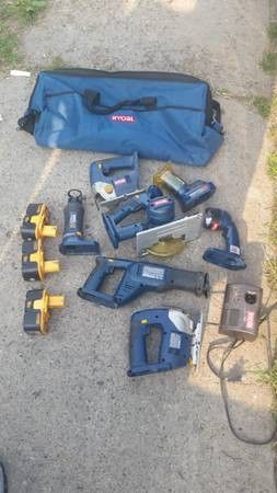 Large Lot Of Assortment Ryobi Cordless Tools