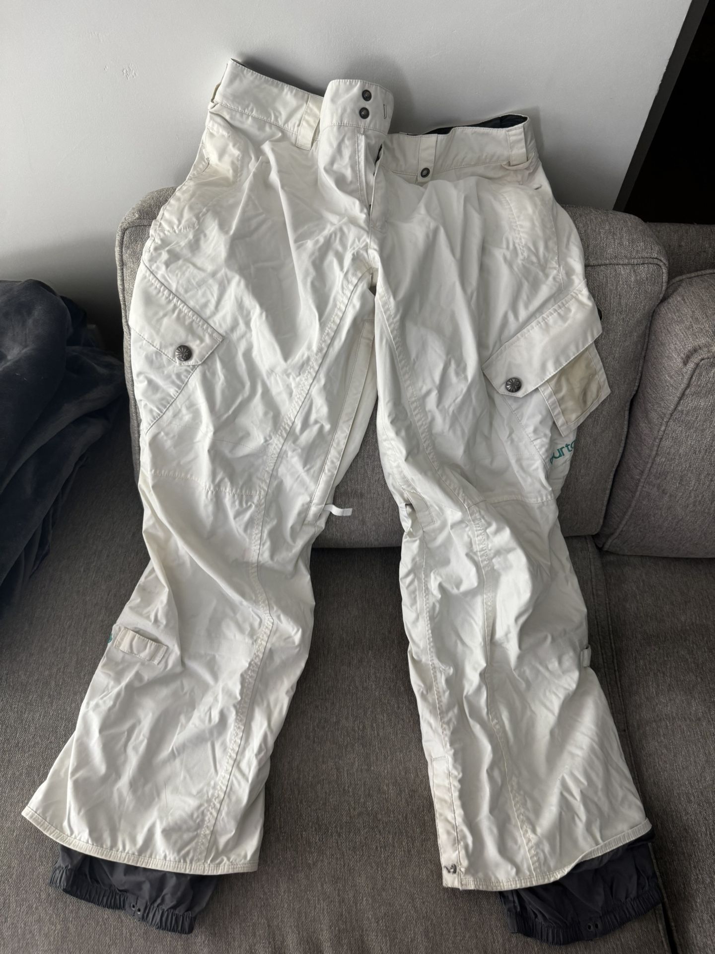 WOMEN/ GIRLS SNOW BOARD SKI WINTER PANTS - BURTON BRAND , white medium