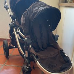 Twins Travel Bundle! Baby Jogger City Select Double stroller + Travel Bag + Car Seats + Adapters