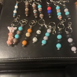 Western Beaded Keychains – Turquoise Cowgirl Style – Boho Western Keychains – Choose Style