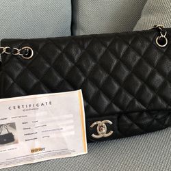 Black Leather Caviar Chanel Bag