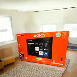 HD288 75” Onn smart 4k led Roku tv Floor Model Display 