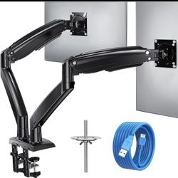 HUANUO Heavy Duty Dual Monitor Arm for 22~40 Inch Monitors, Height Adjustable Long Arm