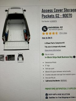 Truck bed Fender Pockets