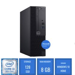 Dell OptiPlex 3060 SFF Desktop i3 3.6. GHz 8th Gen 8 GB, 128 GB SSD, Win 10 Home