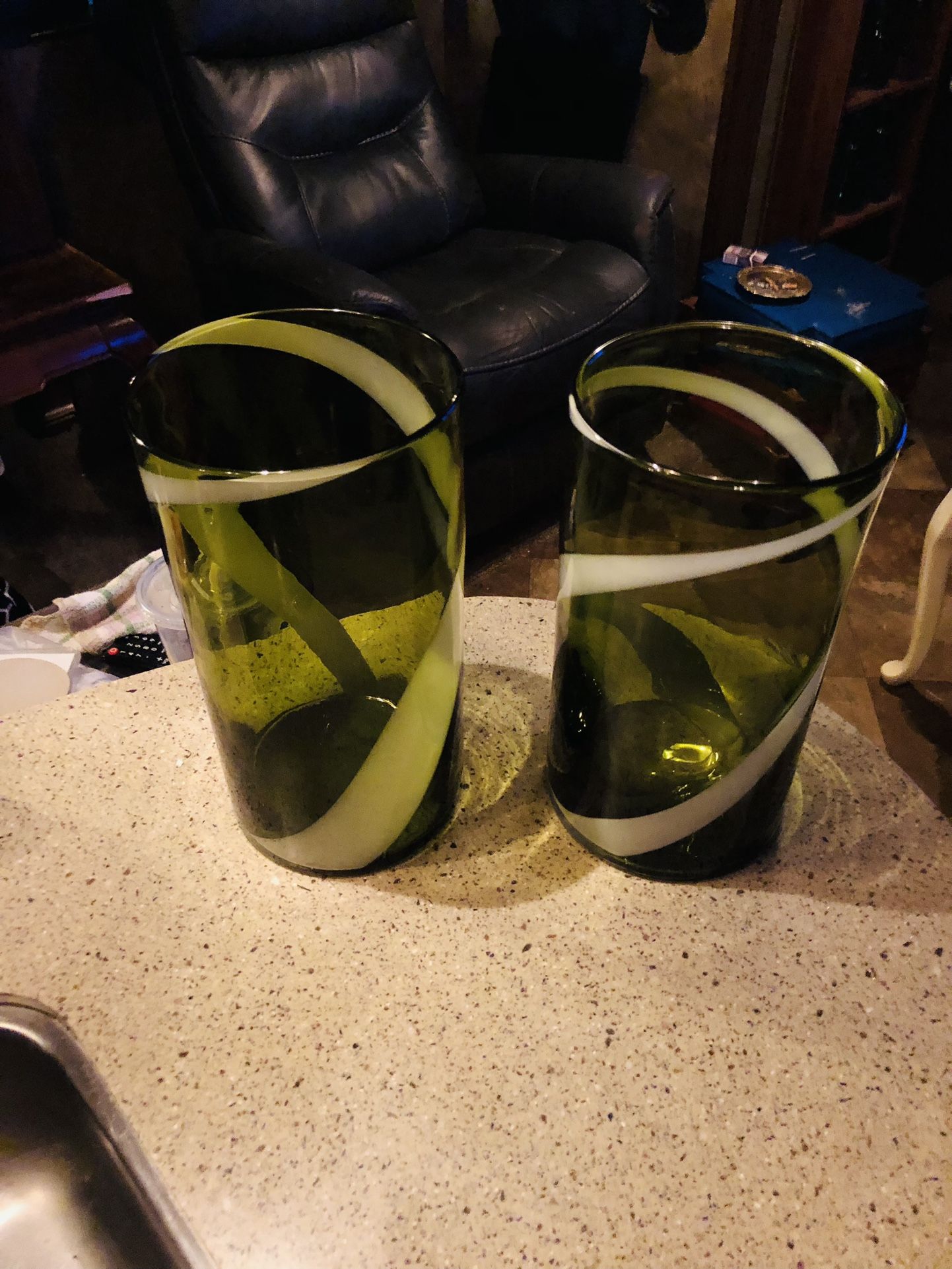 Green Glass Vases