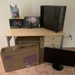 Gaming PC w/ Desk & Monitors 