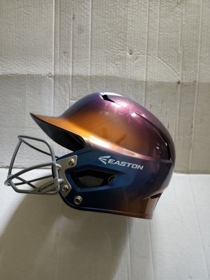 Easton Z5 junior jr 3 Tone Blue/purple,orange Batting Helmet Baseball Softball 