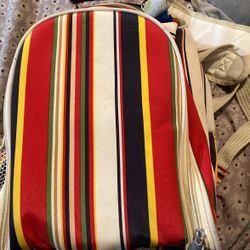 Picnic Backpack Cooler Beach Sports Striped Bag